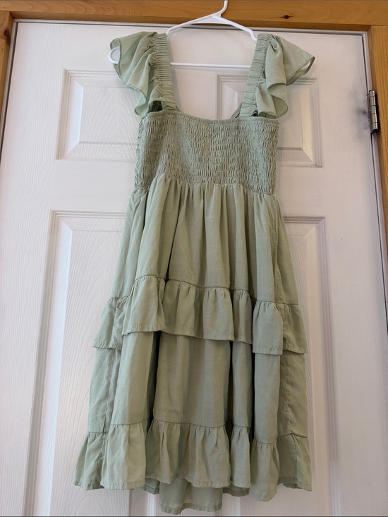 Petal & Pup Dresses & Skirts - Petal & Pup Sage Green Ruffle Tiered Midi Dress